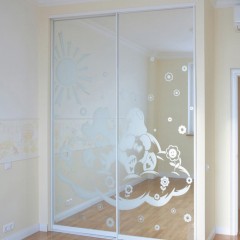 Шкаф-купе в детскую Мишки на облаке