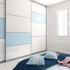 Шкаф-купе Трио 2 голубого цвета