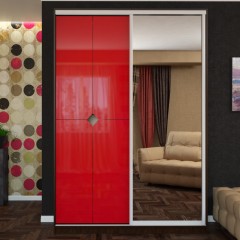 Шкаф-купе Арий красного цвета