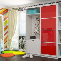 Шкаф-купе Леон красного цвета