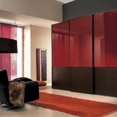 Шкаф-купе вишневого цвета Милен