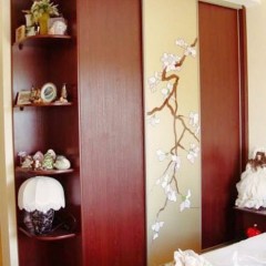 Шкаф-купе вишневого цвета Натан