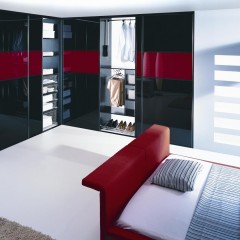 Шкаф-купе вишневого цвета Лиан