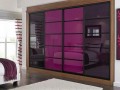 Шкаф-купе Встроенный черный / фуксия