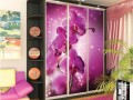 Шкаф-купе Орхидея фотопечать цвет фуксия