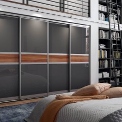 Шкаф-купе серого цвета Макарио