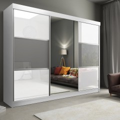 Шкаф-купе серого цвета Лино