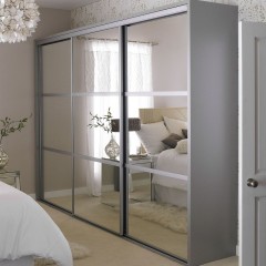 Шкаф-купе серого цвета Мео