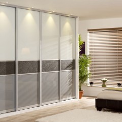 Шкаф-купе серого цвета Марко