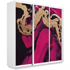 Шкаф-купе фуксия Абстракция белый корпус