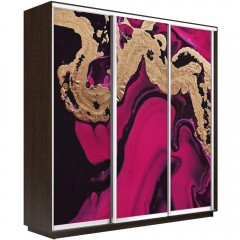 Шкаф-купе фуксия Абстракция венге корпус
