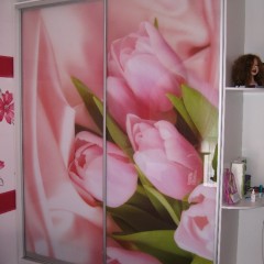 Шкаф-купе розового цвета Фензи