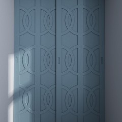 Шкаф-купе с фрезеровкой Тор голубого цвета