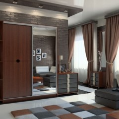 Шкаф-купе темный орех Левент