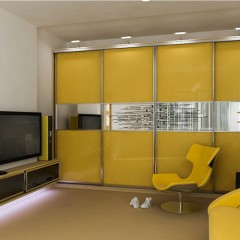 Шкаф-купе желтый Каспи