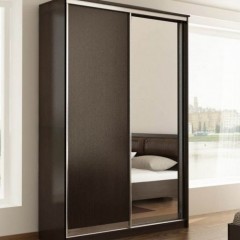 Шкаф-купе в цвете венге темное Алэр с зеркалом
