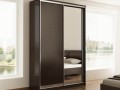 Шкаф-купе в цвете венге темное Алэр с зеркалом