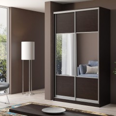 Шкаф-купе в цвете венге темное Аим