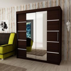 Шкаф-купе в цвете венге темное Леонс
