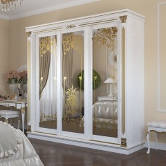 Шкаф-купе золотого цвета Модест