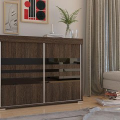 Шкаф-купе низкий Нур под дерево темный