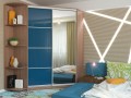 Шкаф-купе по индивидуальным размерам Коронат голубой