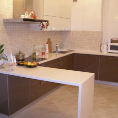 Кухня П-образная Капучино