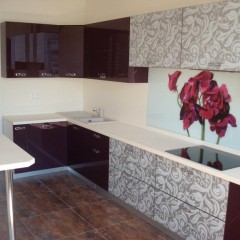 Вишневая Кухня с фотопечатью